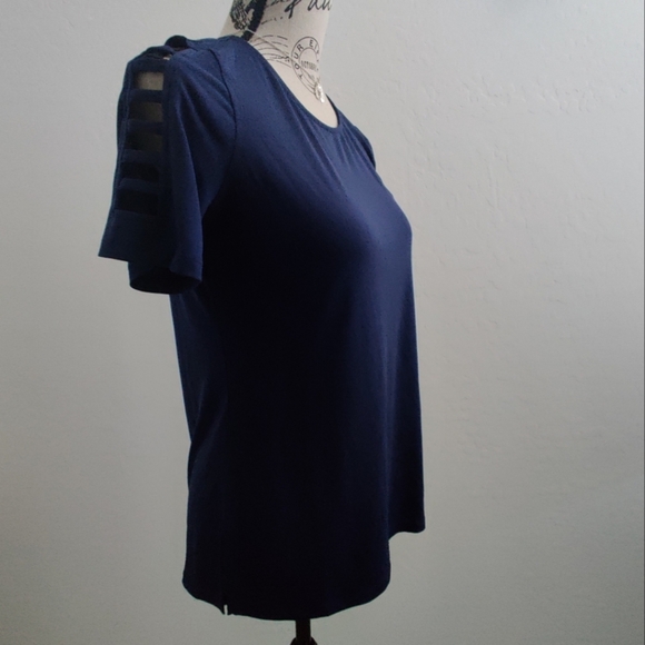 🆕 Michael Kors True Navy basics business casual office work Blouse_Small - Picture 2 of 8